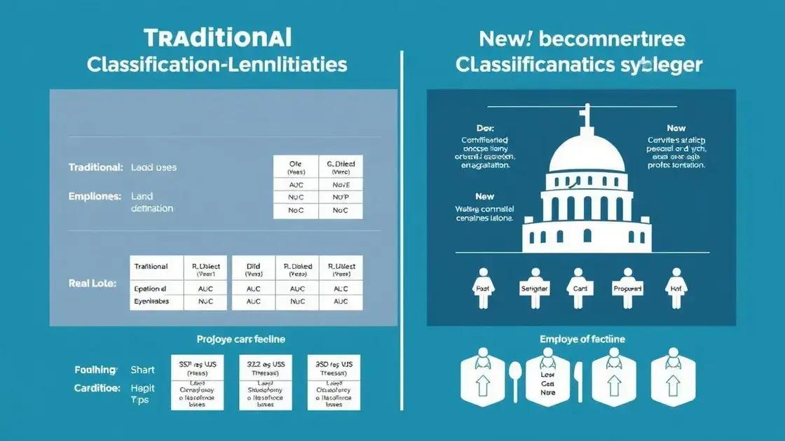Comparing previous classification systems