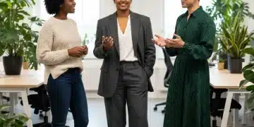 Modern professionals in 2026 office attire, embracing diverse and comfortable workwear trends.