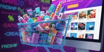 Illustration of multiple coupons and discount codes overlapping, symbolizing coupon stacking for online savings.